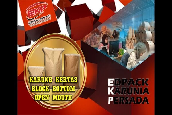 Karung Kertas Block Bottom Open Mouth