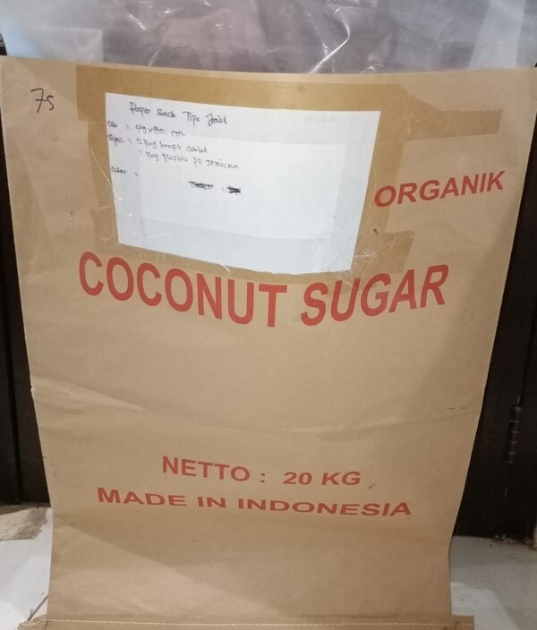 Coconut sugar paper sack kraft