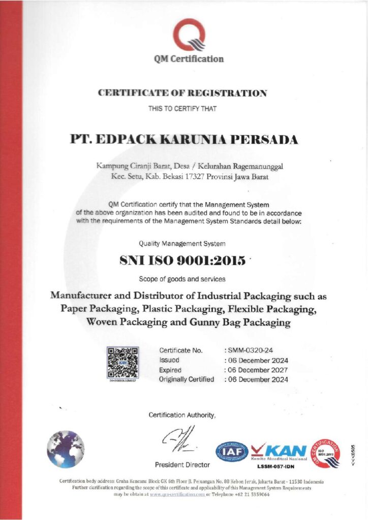 Sertifikat ISO 9001 2015 PT. Edpack Karunia Persada pdf