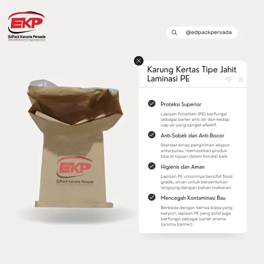 Karung Kertas Tipe Jahit Laminasi PE